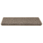 Tappeti Adesivi Scale Aspetto Sisal 30 pz 65x21x4cm Beige Scuro