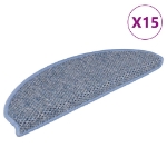 Tappeti Autoadesivi per Scale Aspetto Sisal 15pz 56x17x3 cm Blu