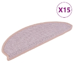 Tappeti Autoadesivi Scale Aspetto Sisal 15 pz 56x17x3 cm Rosa