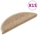 Tappeti Autoadesivi Scale Aspetto Sisal 15 pz 56x17x3 cm Sabbia
