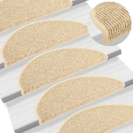 Tappeti Autoadesivi Scale Aspetto Sisal 15 pz 65x21x4 cm Beige