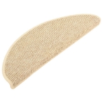 Tappeti Autoadesivi Scale Aspetto Sisal 15 pz 65x21x4 cm Beige
