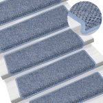 Tappeti Autoadesivi Scale Aspetto Sisal 15 pz 65x21x4 cm Blu
