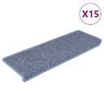 Tappeti Autoadesivi Scale Aspetto Sisal 15 pz 65x21x4 cm Blu