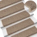 Tappeti Autoadesivi Scale Aspetto Sisal 15 pz 65x21x4 cm Sabbia