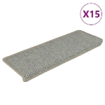 Tappeti Autoadesivi Scale Aspetto Sisal 15 pz 65x21x4 cm Verdi
