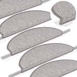 Tappeti Autoadesivi Scale Aspetto Sisal 15 pz 65x21x4cm Platino