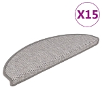 Tappeti Autoadesivi Scale Aspetto Sisal 15 pz 65x21x4cm Platino