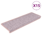 Tappeti Autoadesivi Scale Aspetto Sisal 15 pz 65x21x4cm Rosa