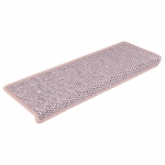 Tappeti Autoadesivi Scale Aspetto Sisal 15 pz 65x21x4cm Rosa