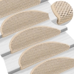 Tappeti Autoadesivi Scale Aspetto Sisal 15pz 56x17x3 cm Berbero
