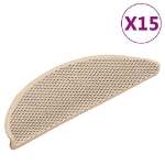 Tappeti Autoadesivi Scale Aspetto Sisal 15pz 56x17x3 cm Berbero