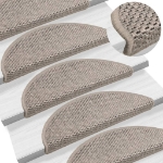 Tappeti Autoadesivi Scale Aspetto Sisal 15pz 56x17x3cm Argento