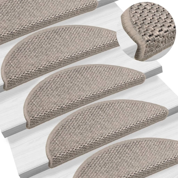 Tappeti Autoadesivi Scale Aspetto Sisal 15pz 56x17x3cm Argento
