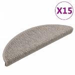 Tappeti Autoadesivi Scale Aspetto Sisal 15pz 56x17x3cm Argento