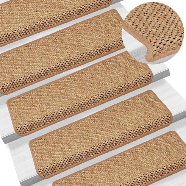 Tappeti Autoadesivi Scale Aspetto Sisal 15pz 65x21x4 Arancione