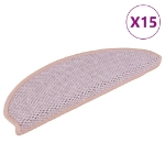 Tappeti Autoadesivi Scale Aspetto Sisal 15pz 65x21x4 cm Rosa