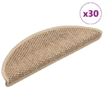 Tappeti Autoadesivi Scale Aspetto Sisal 30 pz 56x17x3 cm Sabbia