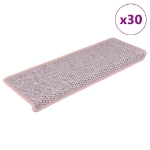 Tappeti Autoadesivi Scale Aspetto Sisal 30 pz 65x21x4 cm Rosa