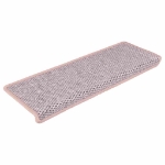 Tappeti Autoadesivi Scale Aspetto Sisal 30 pz 65x21x4 cm Rosa