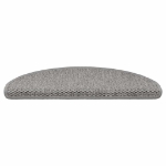 Tappeti Autoadesivi Scale Aspetto Sisal 30 pz 65x21x4cm Argento