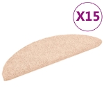 Tappetini Autoadesivi per Scale 15 pz 56x17x3 cm Crema