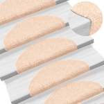 Tappetini Autoadesivi per Scale 15 pz 65x21x4 cm Crema
