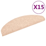 Tappetini Autoadesivi per Scale 15 pz 65x21x4 cm Crema