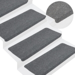 Tappetini Autoadesivi per Scale 15 pz 65x24,5x3,5 cm Grigio