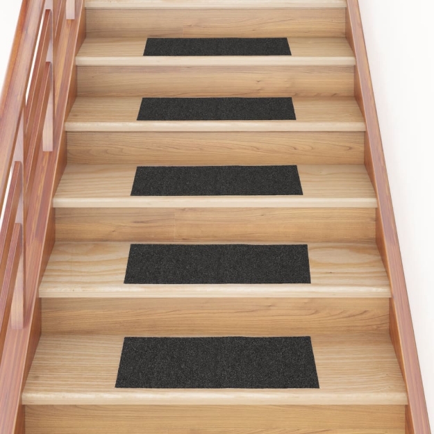 Tappetini Autoadesivi per Scale 15 pz 65x28 cm Antracite