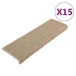 Tappetini Autoadesivi per Scale 15 pz Beige Scuro 65x21x4 cm