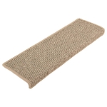 Tappetini Autoadesivi per Scale 15 pz Beige Scuro 65x21x4 cm