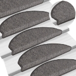 Tappetini Autoadesivi per Scale 15 pz Grigi e Beige 65x21x4 cm
