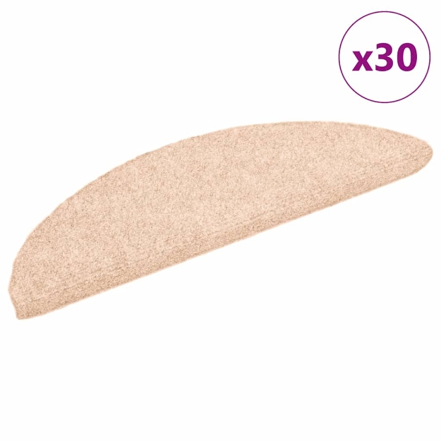 Tappetini Autoadesivi per Scale 30 pz Crema 56x17x3 cm