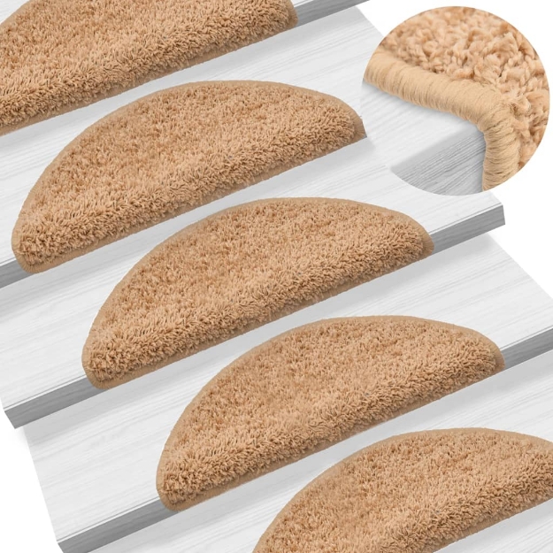 Tappetini per Scale 10 pz 56x17x3 cm Beige