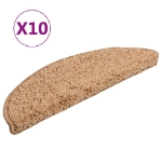 Tappetini per Scale 10 pz 56x17x3 cm Beige