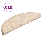 Tappetini per Scale 10 pz 56x17x3 cm Crema