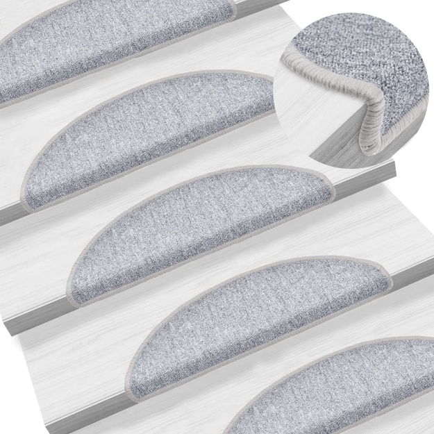 Tappetini per Scale 10 pz 56x17x3 cm Grigio Chiaro
