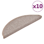 Tappetini per Scale 10 pz 56x17x3 cm Marrone Chiaro