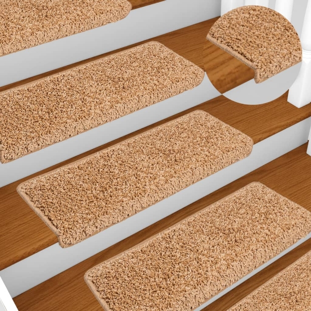 Tappetini per Scale 10 pz 65x21x4 cm Beige