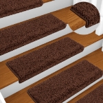Tappetini per Scale 10 pz 65x21x4 cm Marrone