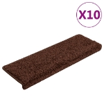 Tappetini per Scale 10 pz 65x21x4 cm Marrone