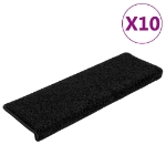 Tappetini per Scale 10 pz 65x21x4 cm Neri