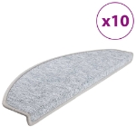 Tappetini per Scale 10 pz 65x24x4 cm Grigio Chiaro