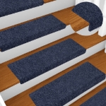 Tappetini per Scale 10 pz Antracite 65x21x4cm Tessuto Agugliato