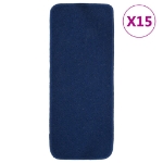 Tappetini per Scale 15 pz 60x25cm Blu Antiscivolo Rettangolari