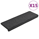 Tappetini per Scale 15 pz 65x21x4 cm Antracite