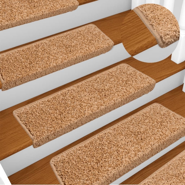Tappetini per Scale 15 pz 65x21x4 cm Beige