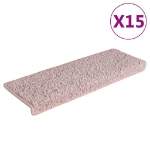 Tappetini per Scale 15 pz 65x21x4 cm Bianchi e Rosa