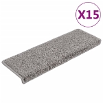 Tappetini per Scale 15 pz 65x21x4 cm Grigio